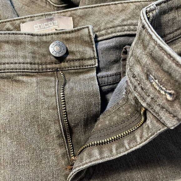 Chicos Womens Jeans Size 1 Regular Khaki Straight Leg High Rise Denim - Picture 7 of 7